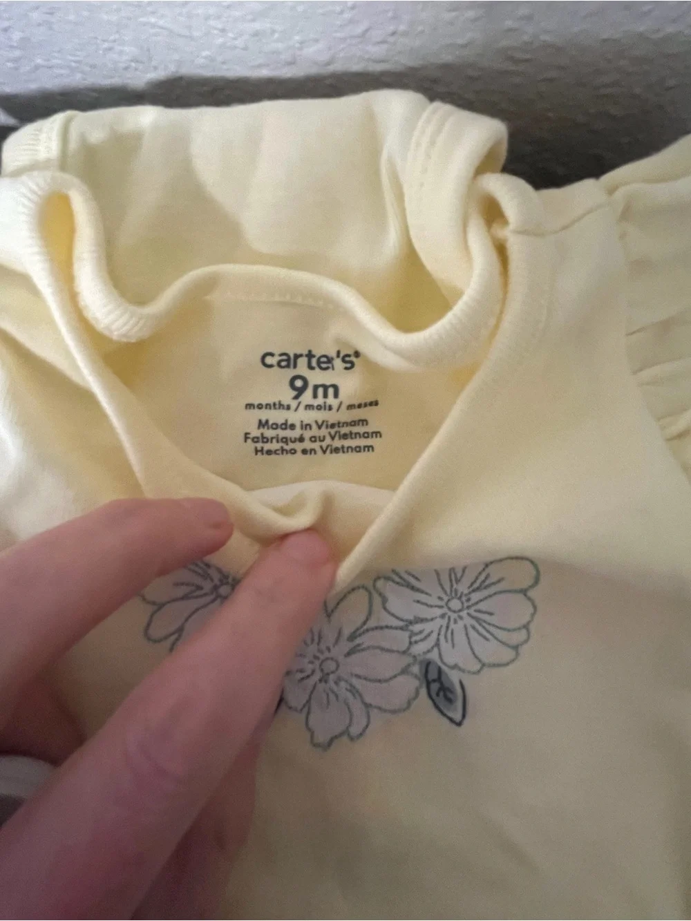 Carter's Yellow & White Floral Ruffle Sleeve Baby Tops Set
